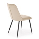 Трапезен стол от текстил и метал Джуди-бежов, гръб