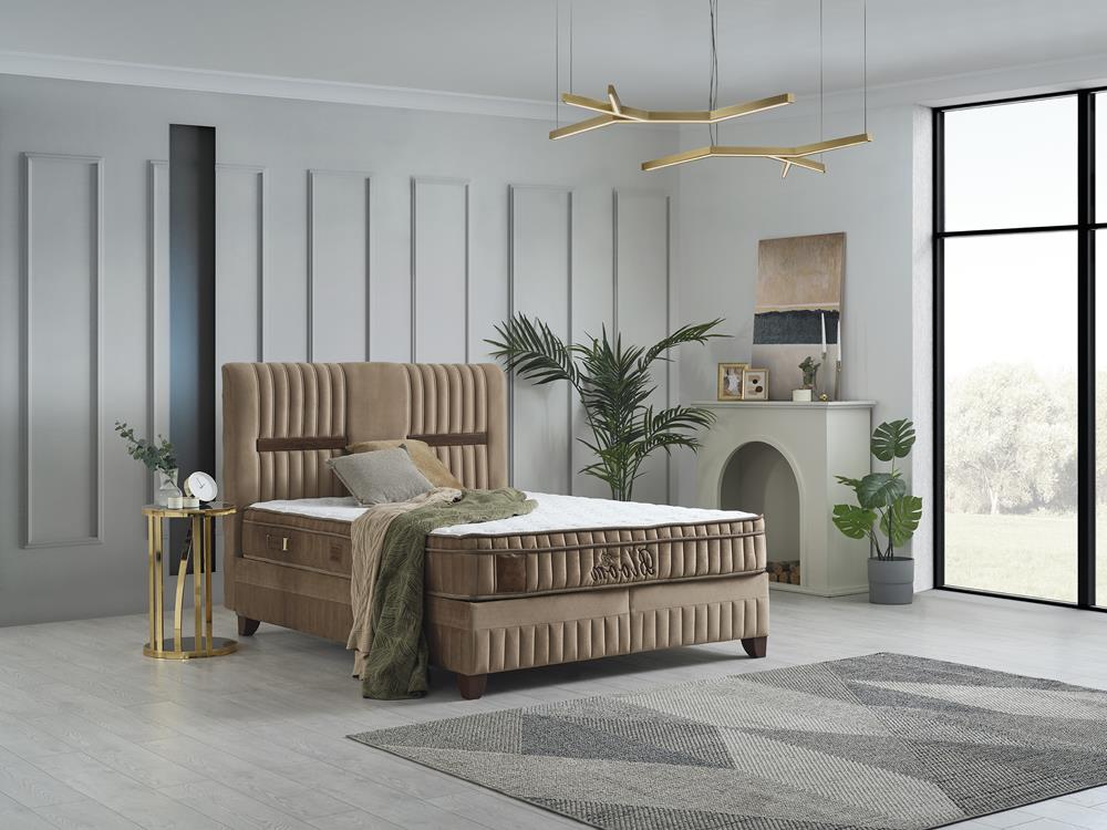 Легло с тапицерия в светлокафяво Бърд Легло с тапицерия в светлокафяво Бърд