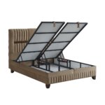 Легло с тапицерия в светлокафяво Бърд ракла