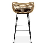 Бар стол от синтетичен ратан с черна възглавничка - снимка отзад