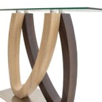 Конзолна маса със стъклен плот и атрктивна основа детайли, основа