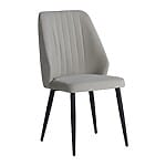 Сив трапезен стол с висока облегалка и черни крака