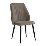 Кафяв трапезен стол с висока облегалка и черни крака