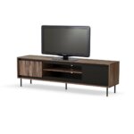 ТВ шкаф в орех и черно Swing - отпред