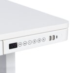 Бяло ергономично бюро с регулируема височина и USB порт детайли, панел