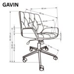 Oфис стол от еко кожа и метал Gavin-размери