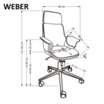 Oфис стол от еко кожа с повдигащ механизъм Weber-размери