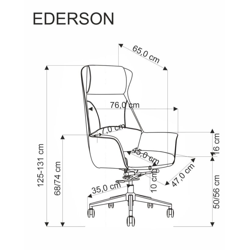 Офис стол от еко кожа в цвят капучино Ederson