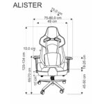 Офис стол с подвижни подлакътници Alister - схема