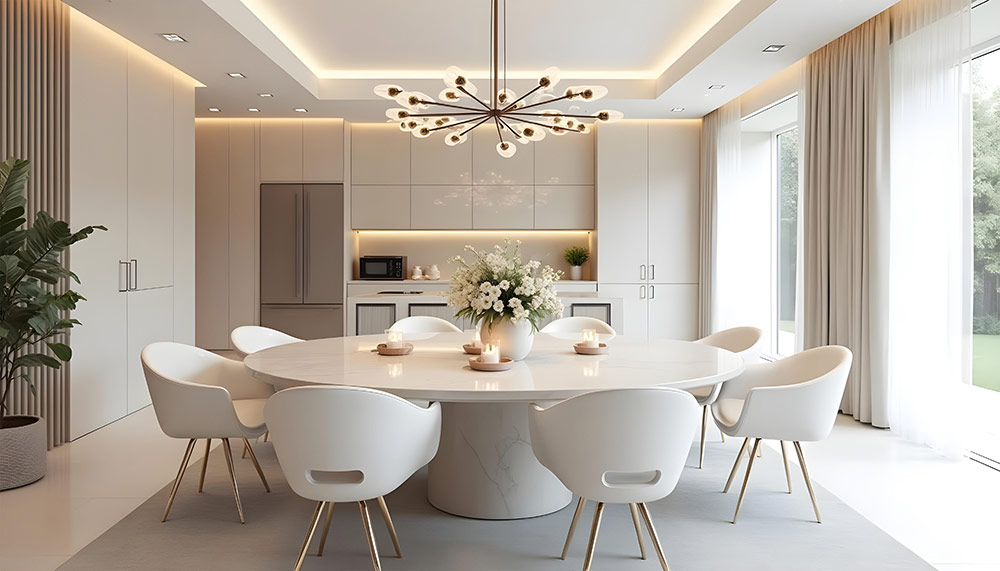 Съвети за планиране на вътрешно осветление за всяка стая Съвети за планиране на осветлението в трапезарията