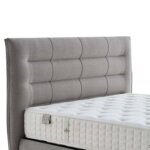 Тапицирано легло с дамаска в сив цвят-детайли, табла