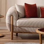 Триместен диван в бежов цвят Como-детайли