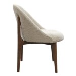 Дървен трапезен стол с овална облегалка странично