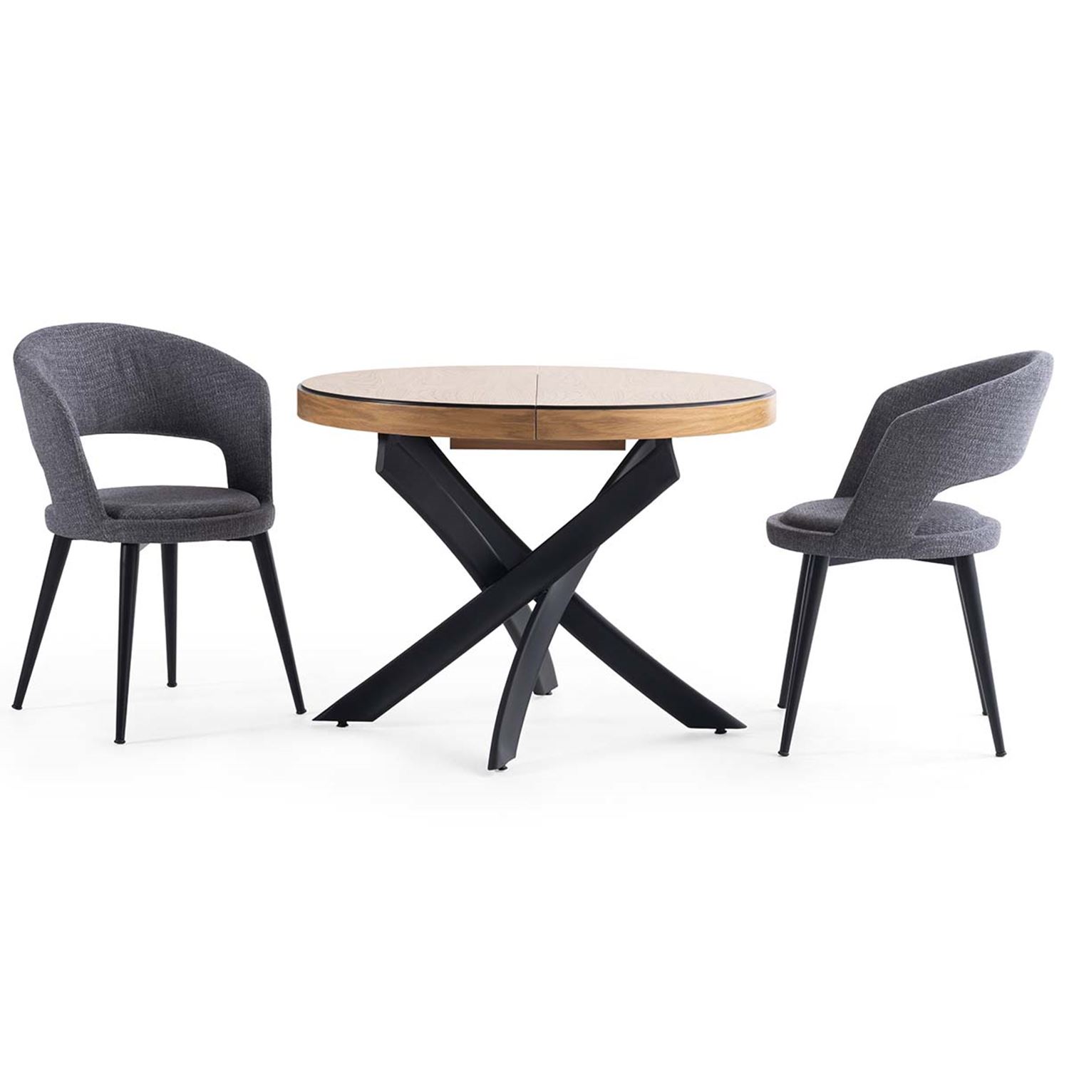 Кръгла разтегателна маса с атрактивна основа Кръгла разтегателна маса с атрактивна основа