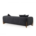 Триместен диван с дамаска в три цвята Ava сив, гръб