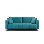 Разтегателен диван с фунцкия за сън-тюркоаз