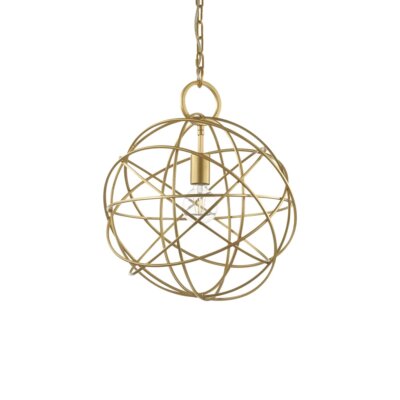 Голям сферичен пендел в златист цвят Ideal lux серия Konse - 1 тяло