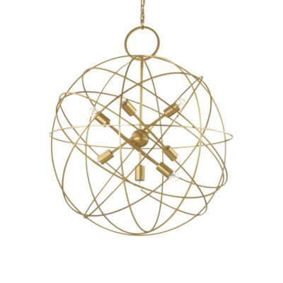 Голям сферичен пендел в златист цвят Ideal lux серия Konse