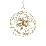 Голям сферичен пендел в златист цвят Ideal lux серия Konse - 6 тела