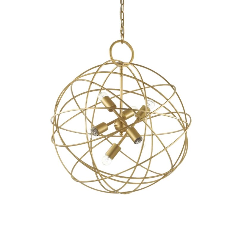 Голям сферичен пендел в златист цвят Ideal lux серия Konse - 6 тела