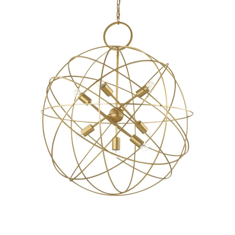 Голям сферичен пендел в златист цвят Ideal lux серия Konse
