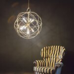 Голям сферичен пендел в златист цвят Ideal lux серия Konse - интериорна