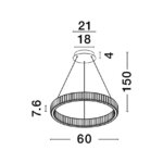 Кръгъл кристален полилей в златисто   схема