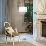 Лампион в бяло с кристални висулки Ideal lux серия Opera-интериор