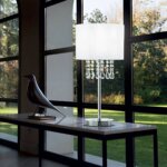 Нощна лампа в бяло с кристални висулки Ideal lux серия Opera-интериор