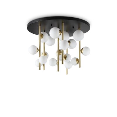 Плафон с бели топки Ideal lux серия Perlage