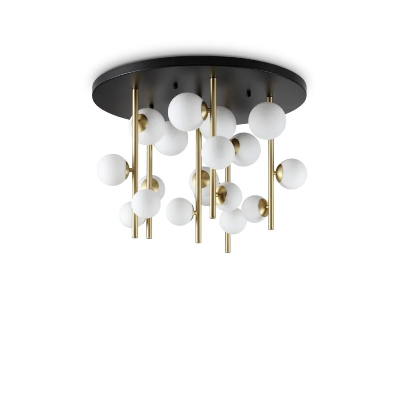 Плафон с бели топки Ideal lux серия Perlage