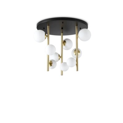 Плафон с бели топки Ideal lux серия Perlage - 9 тела