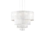 Полилей в бяло с кристални висулки Ideal lux серия Opera-размер 1