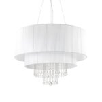 Полилей в бяло с кристални висулки Ideal lux серия Opera-размер 3