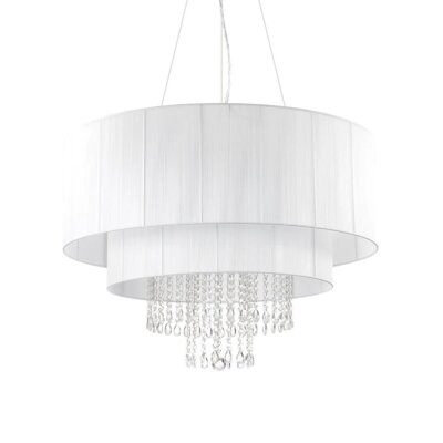 Полилей в бяло с кристални висулки Ideal lux серия Opera-размер 3