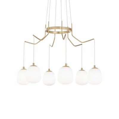 Полилей в цвят месинг Ideal lux Carousel - 6 тела