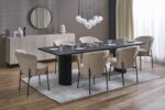 Разтегателна трапезна маса в черен цвят Боле - интериорна