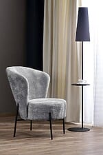 Кресло с овална форма-сив, интериор