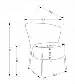 Кресло с овална форма-размери