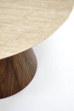 Кръгла трапезна маса със светъл плот Рали - детайл