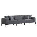 Разтегателен диван в сиво с опция за сън