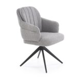 Трапезен стол с функция въртене - сив