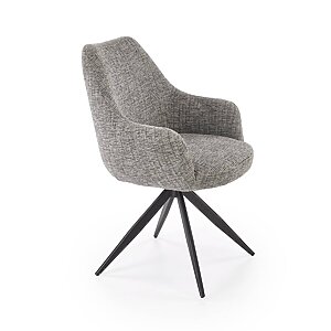 Трапезен стол с текстилна дамаска и метални крака