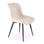 Tрапезен стол с текстилна дамаска в бежово