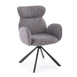 Трапезен стол с въртяща се функция -сив