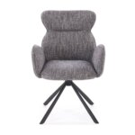 Трапезен стол с въртяща се функция -сив, отпред