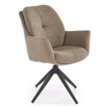 Трапезен стол в кафяво с функция за въртене