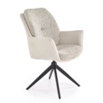 Трапезен стол сиво с функция за въртене