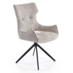 Трапезен стол в сиво с функция за въртене