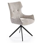 Трапезен стол с висока облегалка и функция за въртене - сив цвят